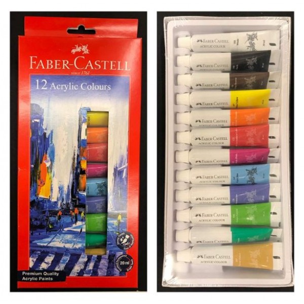 A.W.Faber-Castell Student Acrylic 20ml Colour (Pack of 12)