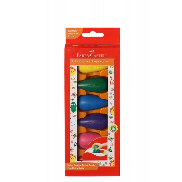 Faber-Castell Kindergarten Grasp Crayons - Pack of 6 (Assorted)
