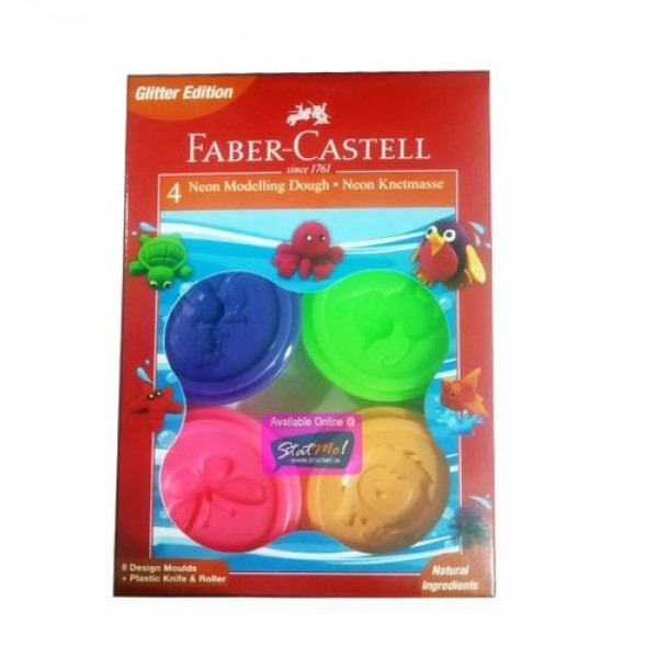 Faber Castell Neon Modelling Dough 4 Shades