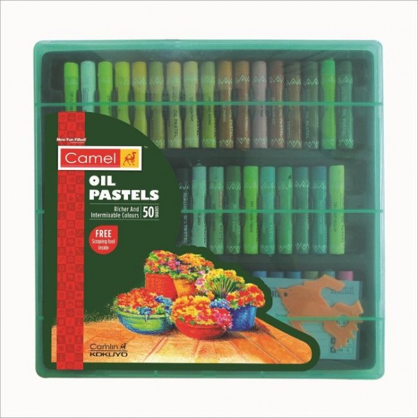 Camlin Oil Pastel with Reusable Plastic Box - 50 Shades