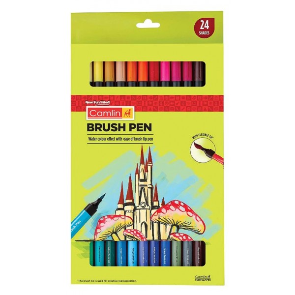 Camlin  Brush Pens, 24 Shades (Multicolor)