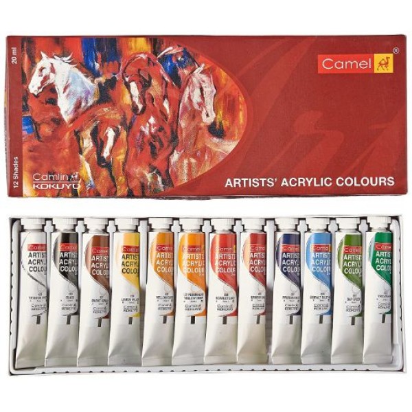 Camel Artist's Oil Color Box - 9ml Tubes, 12 Shades