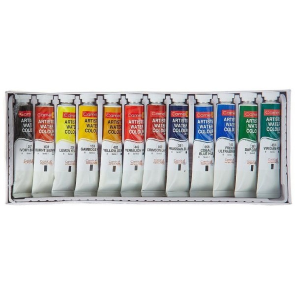 Camel Artist's Water Color - 20ml Each, 12 Shades