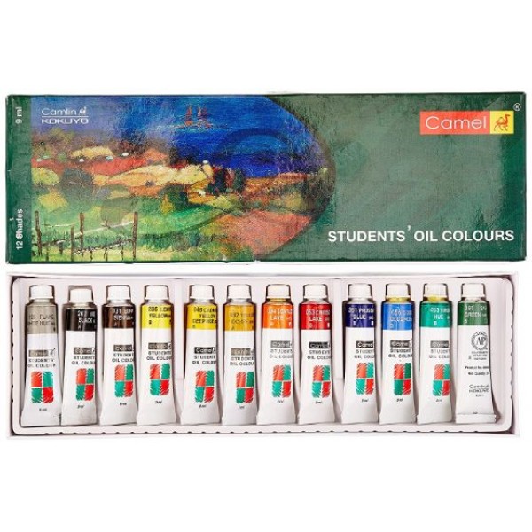 Camel Student Oil Color Box - 9ml Tubes, 12 Shades