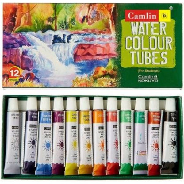 Camlin Student Water Color Tube - 5ml Each, 12 Shades