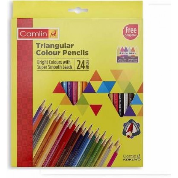 Camlin Triangular Colour Pencil Set with Sharpener