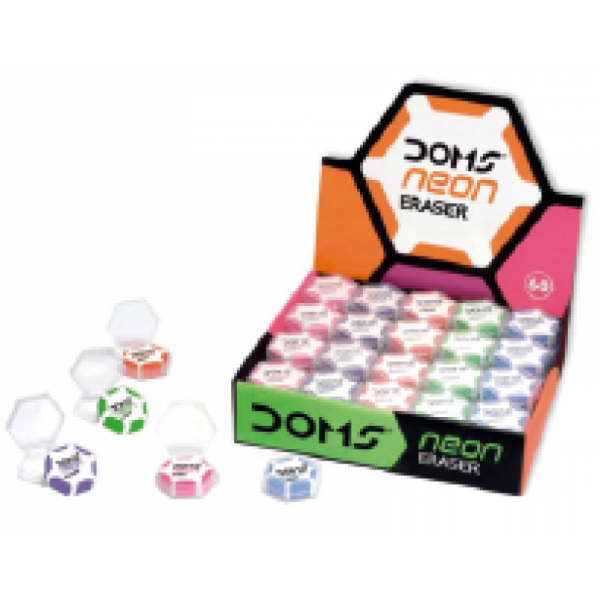 DOMS NEON HEX ERASERS MRP-5 (PACK OF 20)