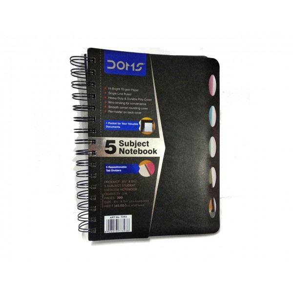 DOMS Wiro Notebook 5 Subject Note Book 300 Pages