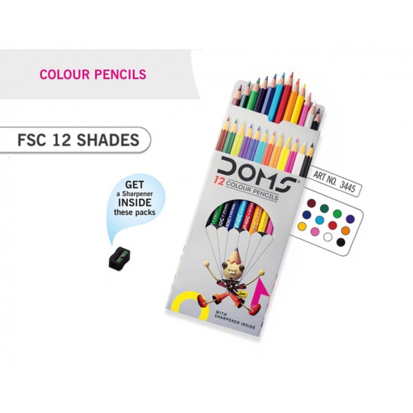 DOMS COLOUR PENCIL 12 SHADE (PACK OF 2)