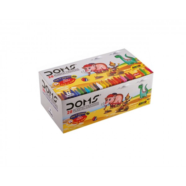 DOMS 28 SHADE PLASTIC CRAYONS BOX PACK 