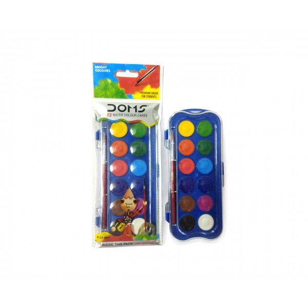 DOMS 12 SHADE WATER COLOUR CAKE -23MM