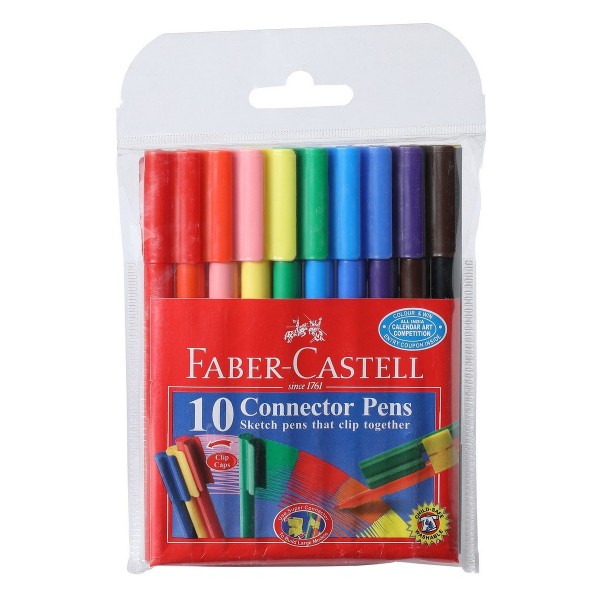 FABER CASTELL 10 SHADE CONNECTOR PEN -PACK OF 2