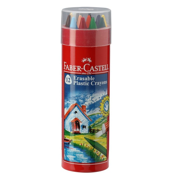  FABER CASTELL ERASABLE CRAYONS (14Shades) TIN PACK OF 2