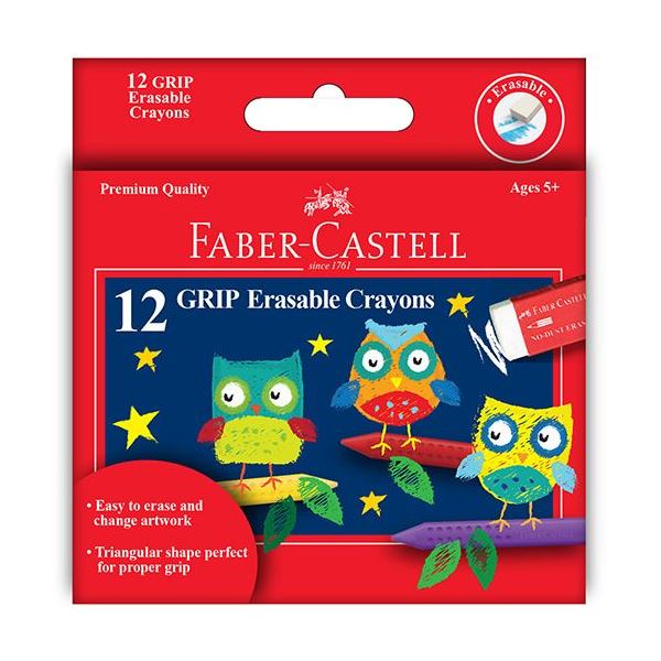  FABER CASTELL GRIP CRAYONS 12 Shades