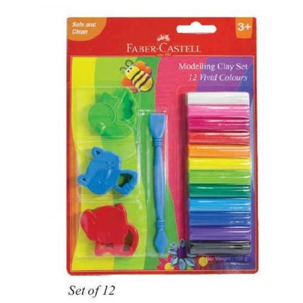 FABER CASTELL MODELLING CLAY 150 G WITH TOYS  12 Colours
