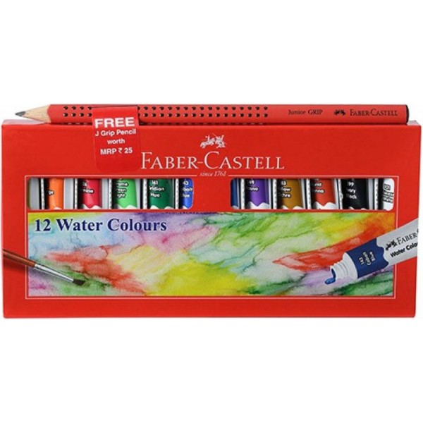 FABER CASTELL STUDENT WATER COLOUR TUBE - 12 SHADE