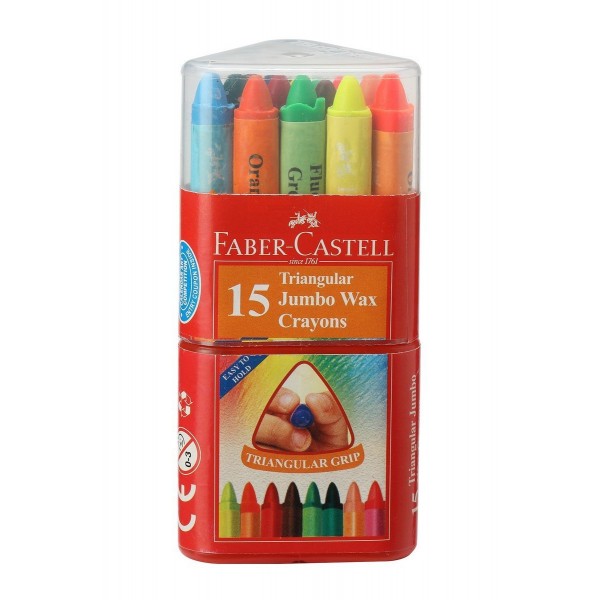 FABER CASTELL GRIP WAX CRAYON GIFT PACK (15 SHADE) PACK OF 2