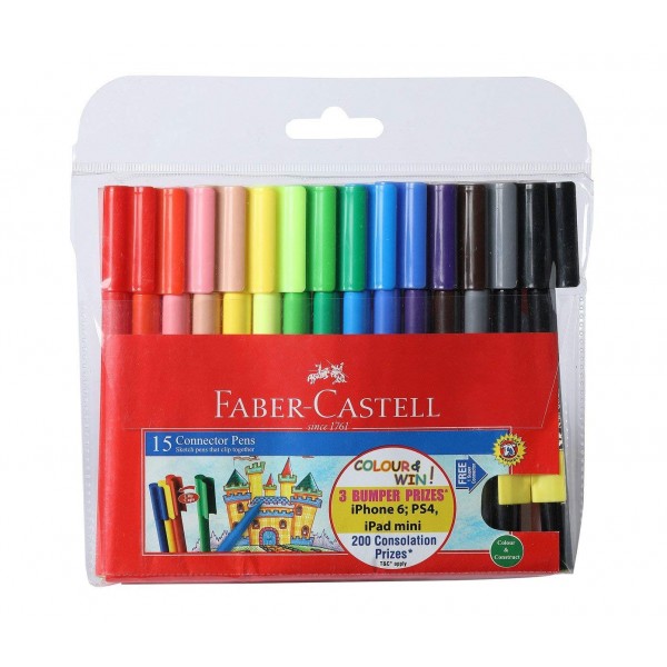  FABER CASTELL CONNECTOR PEN SET -PACK OF 15 (ASSORTED) PACK OF 2