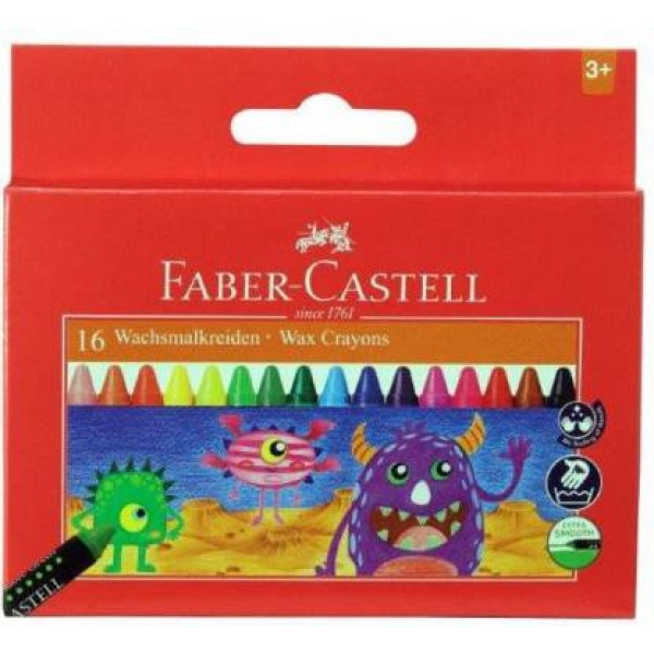 FABER CASTELL WAX CRAYONS 16 SHADES- PACK OF 2