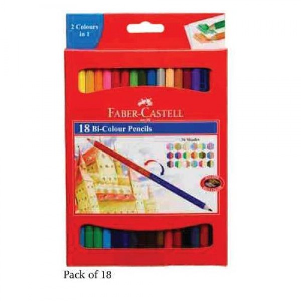 FABER CASTELL BI-COLOURS PENCIL - 18 Pencils 36 SHADES