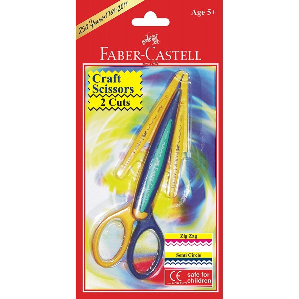 FABER CASTELL CRAFT SCISSORS WITH 2 TYPES OF BLADES