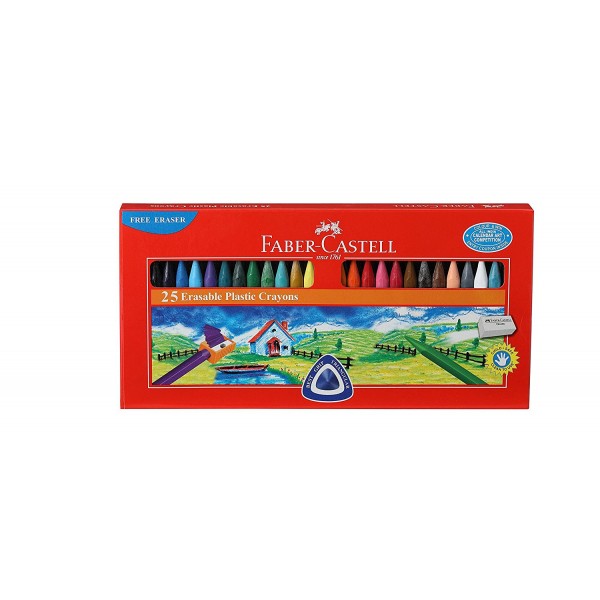  Faber Castell ERASABLE CRAYONS 70 MM 25 SHADES