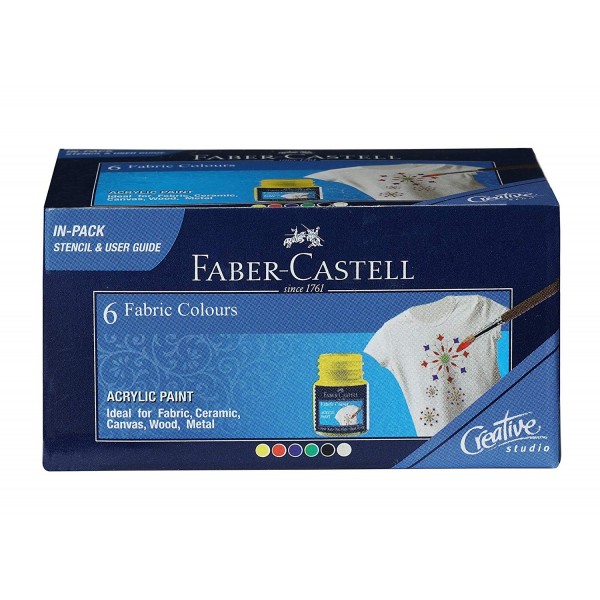 FABER CASTELL FABRIC COLOURS / ACRYLIC COLOUR - (6 SHADE)