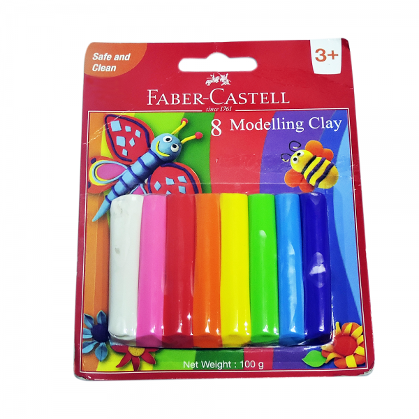 FABER CASTELL MODLEING CLAY 100 GM 8 COLOUR (PACK OF 2)