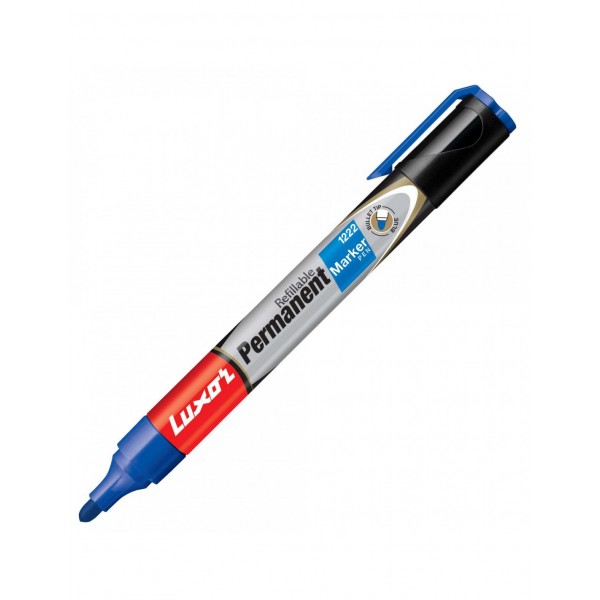 Luxor 1222 Permanent Marker (Blue,Pack of 1)