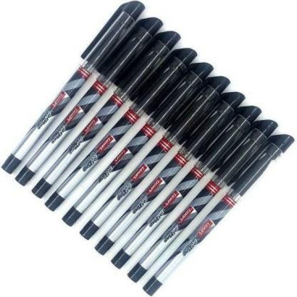Luxor Gel Black Gel Pen  (Pack of 10)