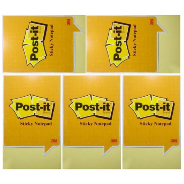 3M Post-it Sticky Notes Notepad 3 x 5 Inch Canary Yellow - Set of 5 Pads (Total Sheets Per pad 100 X 5 Pads = 500 Sheets)