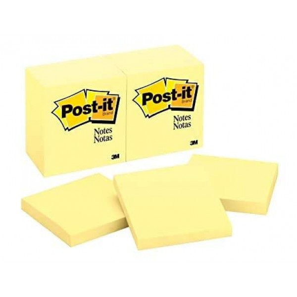 3M Scotch Post-it Sticky Notepad with 1200 Sheets, 3x3-inch Yellow - Set of 11N +1N