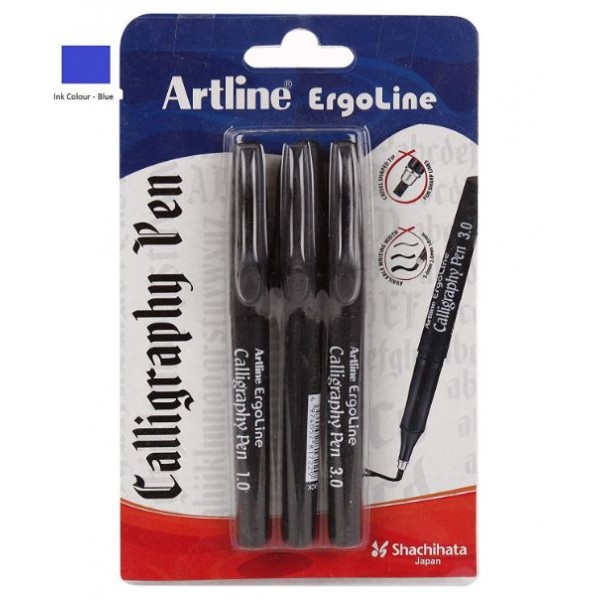 Artline Ergoline Calligraphy Pen Blue (pack of 3)