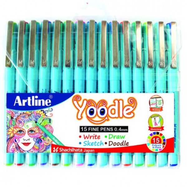 Artline FD6342300003 Yoodle Fine Line Pen Set - Pack of 15
