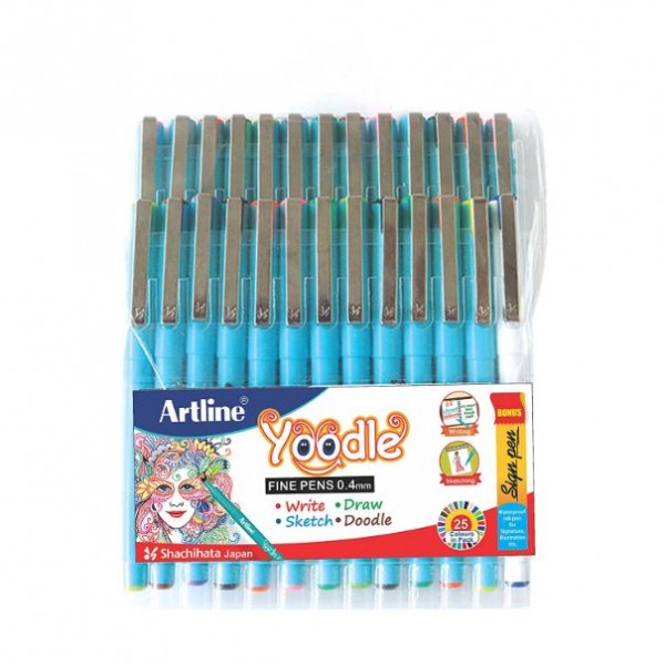 Artline FD6342300004 Yoodle Fine Line Pen Set - Pack of 25 + Bonus Sign Pen