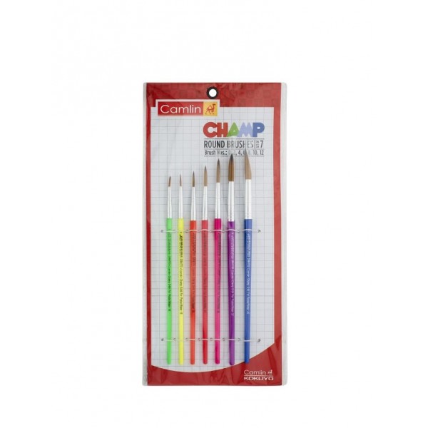 Camlin Champ Round Brush Set - Pack of 7 (Multicolor)