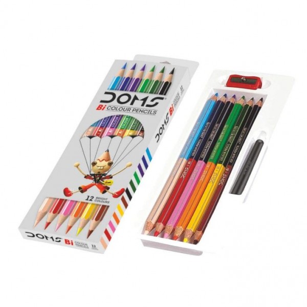 DOMS Bi Colours 24 Shades Pencil (12 Nos)