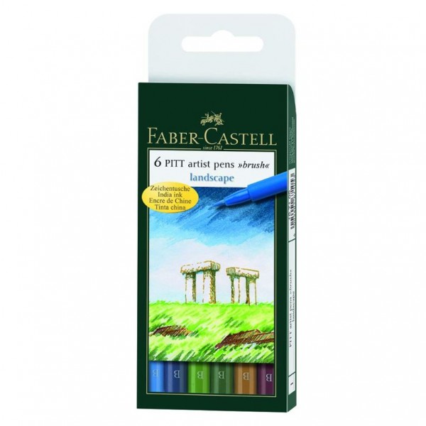 Faber Castell Pitt Artist Landscape Color Pen Set - Pack of 6