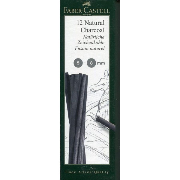 Faber-Castell Charcoal Natural Pitt Set - Pack of 12