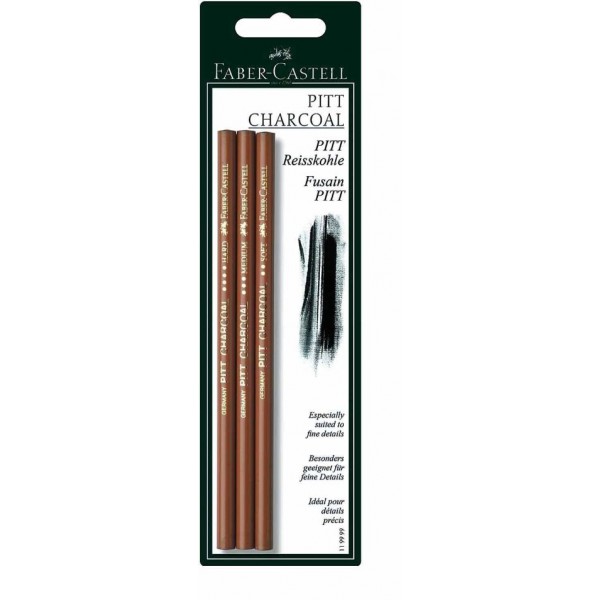 Faber-Castell Charcoal Pencil Pitt Set - Pack of 3