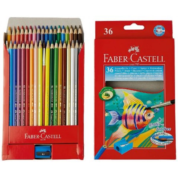 Faber-Castell Design Series Aquarelle Water Color Pencils - 36 Shades