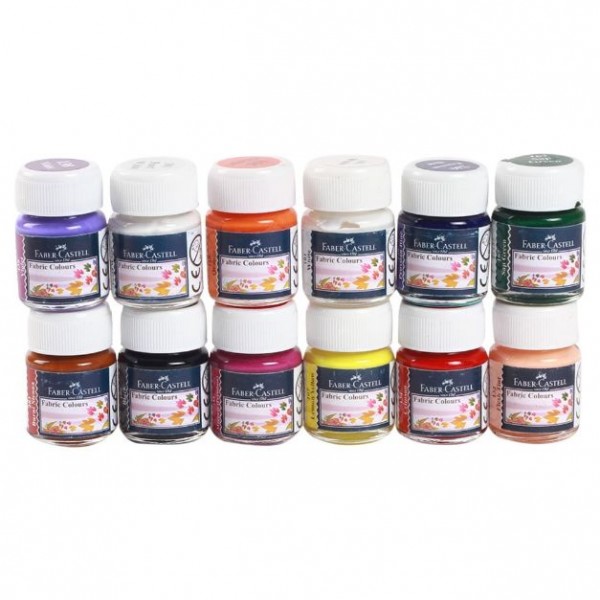 Faber-Castell Fabric Colours - 10ml Each (Pack of 12)