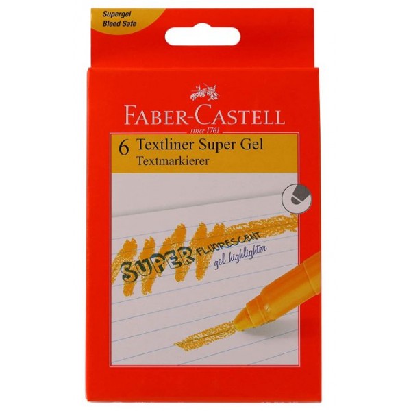 Faber-Castell Gel Textliner - Pack of 6 (Orange)