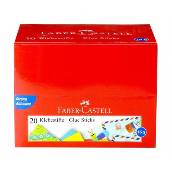 Faber-Castell Glue Stick - 15 Grams, Box of 20 Pieces
