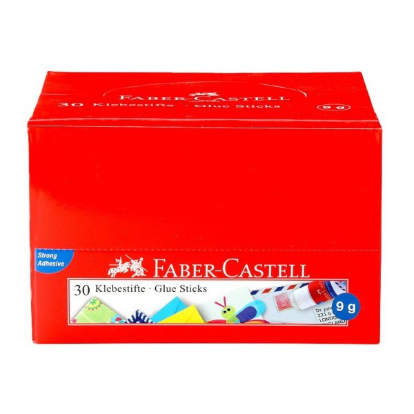 Faber-Castell Glue Stick - 9g, Pack of 30 (Multicolor)