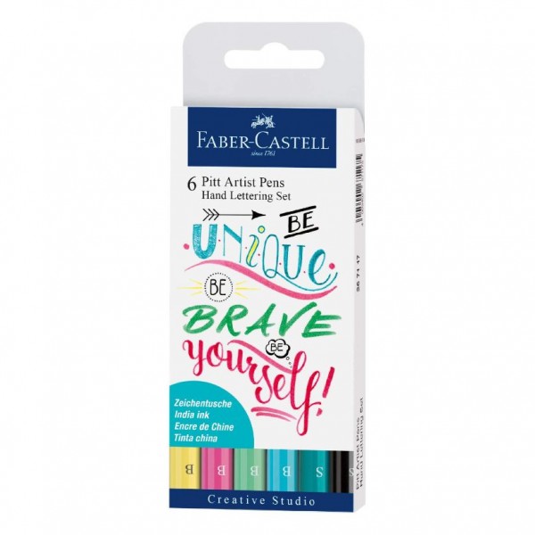 Faber-Castell Hand Lettering Pitt Artist Pen Set - Pack of 6
