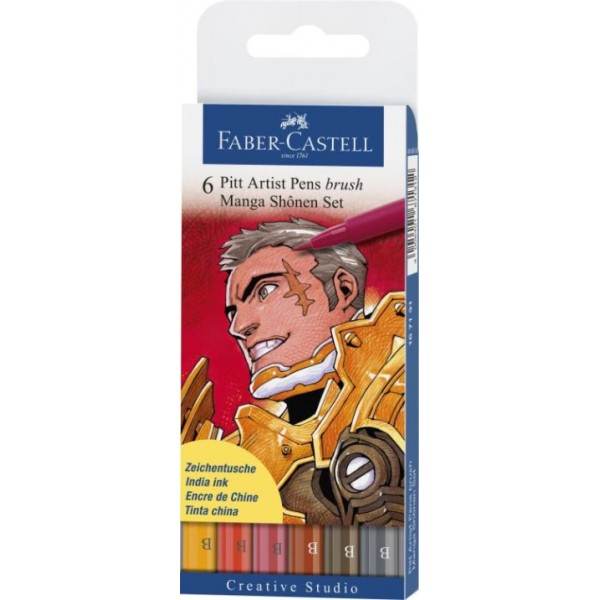 Faber-Castell Pitt Artist B Pen Set - Pack of 6