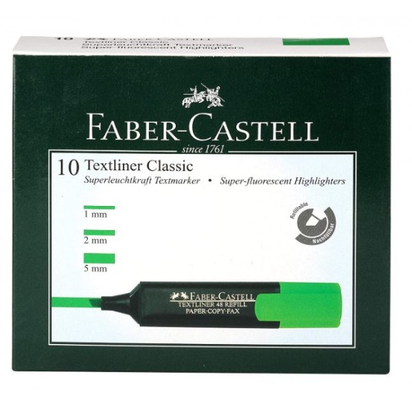 Faber-Castell Textliner - Pack of 10 (Green)