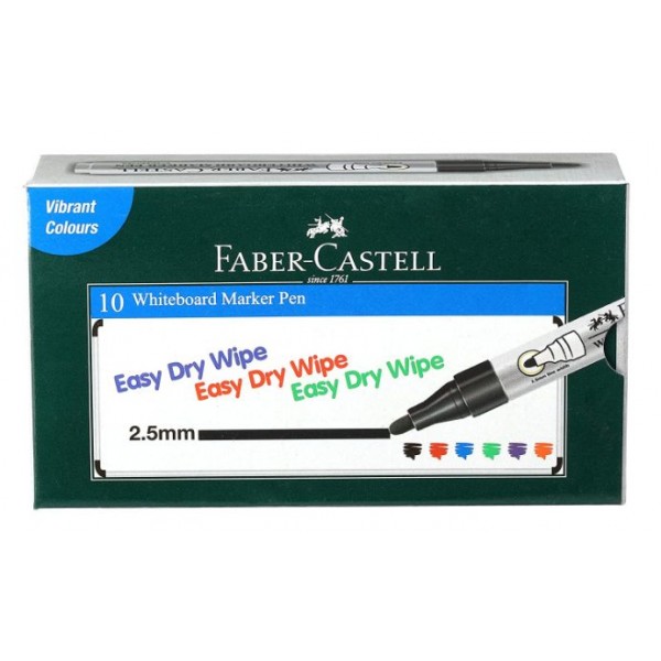 Faber-Castell Whiteboard Marker - Black, Pack of 10