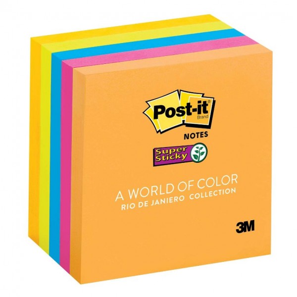 Post-it Super Sticky Notes, 3 x 3-Inches, Jewel Pop Collection, 5-Pads/Pack